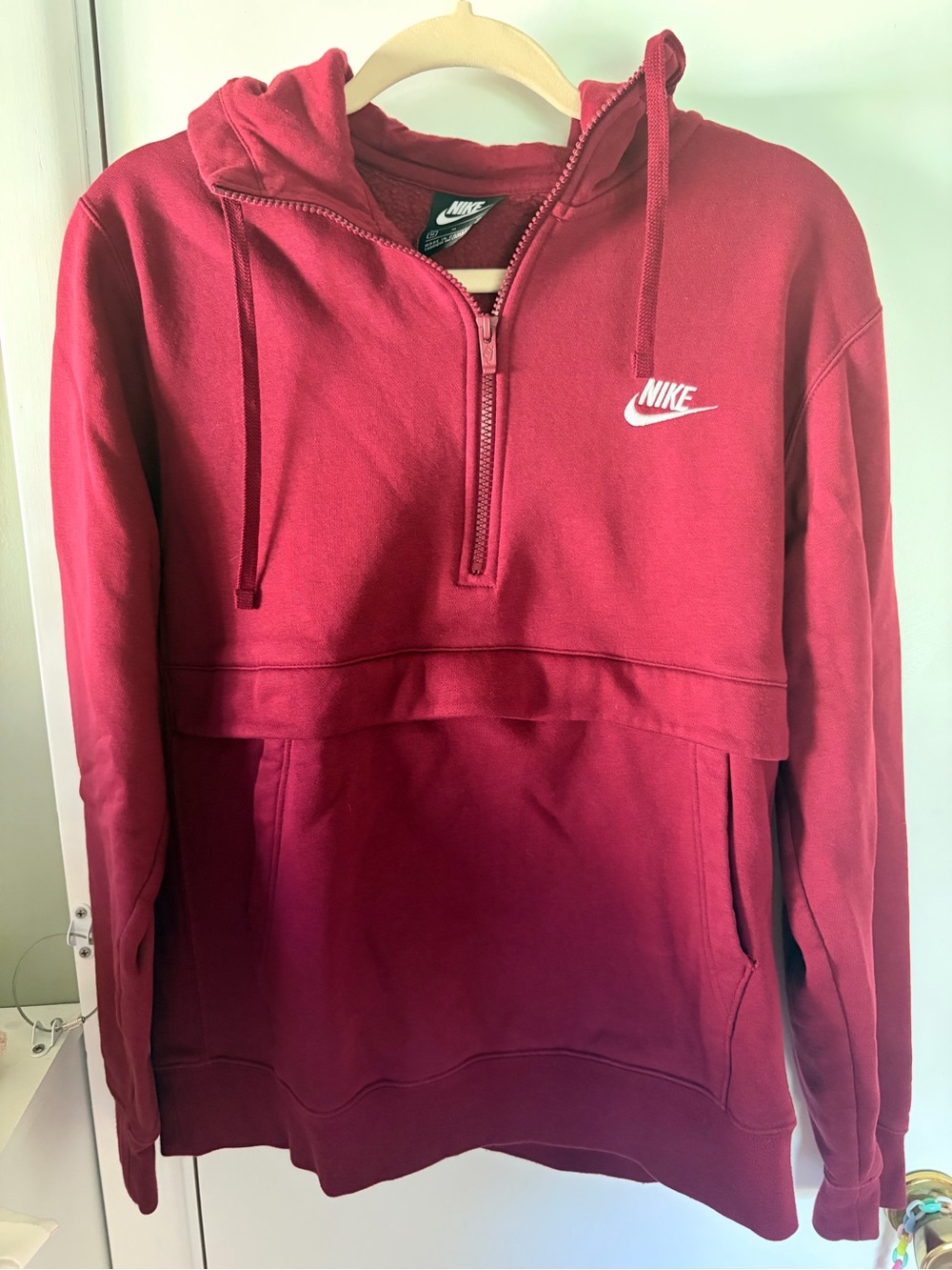 Nike Men’s Quarter-Zip Hoodie Sweatshirt - Red